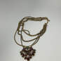 Designer Stella & Dot Gold-Tone Multistrand Crystal Stone Pendant Necklace image number 2