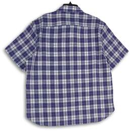Joseph Abboud Mens Blue Plaid Short Sleeve Spread Collar Button-Up Shirt Sz XXL alternative image