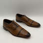 Mens Rodano Brown Leather Ostrich Quill Cap Toe Oxford Dress Shoes Size 13 image number 3