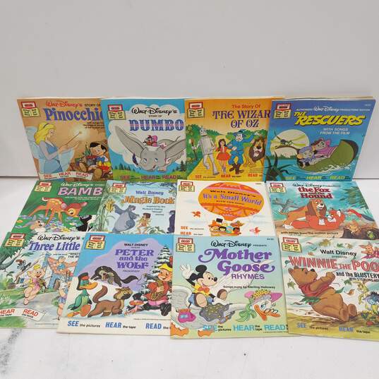 Vintage Disney Records Take A Tape Along Audio Cassettes & Books Kit In Case image number 6