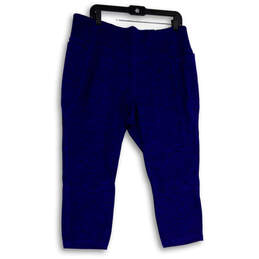 Womens Blue Elastic Waist Stretch Pockets Pull-On Capri Leggings Size 18/20