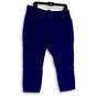 Womens Blue Elastic Waist Stretch Pockets Pull-On Capri Leggings Size 18/20 image number 1
