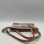 Tignanello Womens White Beige Leather Outer Pocket Zipper Crossbody Bag image number 5