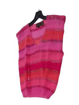 Womens Multicolor Sleeveless V Neck Knitted Sweater Vest Size Medium alternative image