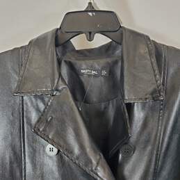 Nasty Gal Women's Long Black Leather Jacket SZ 4 alternative image