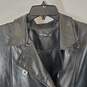 Nasty Gal Women's Long Black Leather Jacket SZ 4 image number 2