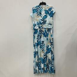 NWT Soma Womens Blue Floral Cap Sleeve Surplice Neck Maxi Dress Size XL alternative image