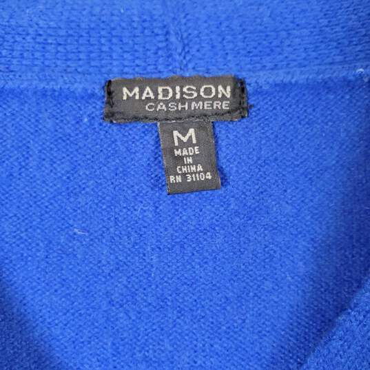 Madison Women Blue Cashmere Cardigan Medium image number 4