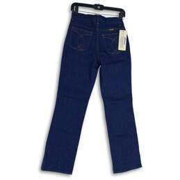 NWT Wrangler Womens Blue Denim Dark Wash 5-Pocket Design Straight Jeans Size 16R alternative image