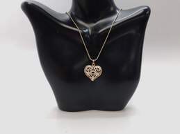 Romantic Sterling Silver Heart Pendant Necklace Bracelets & Clip On Earrings 22.2g alternative image