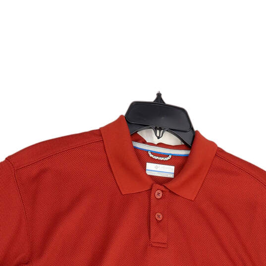 Mens Red Short Sleeve Spread Collar Regular Fit Golf Polo Shirt Size Medium image number 3