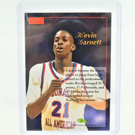 1995 HOF Kevin Garnett Classic 5 Sport Signings Silver Rookie Timberwolves image number 3