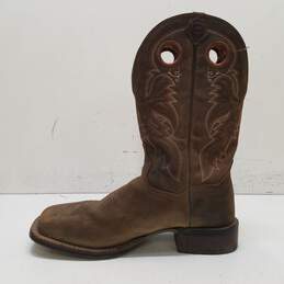 Dan Post Abram Square Toe Brown Leather Western Boots Men's Size 9.5D alternative image