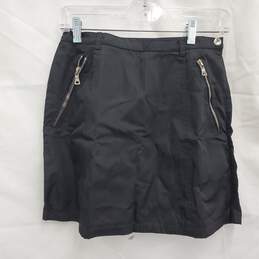 Prada Women's Black Nylon Zip Pockets Mini Skirt Size Large AUTHENTICATED