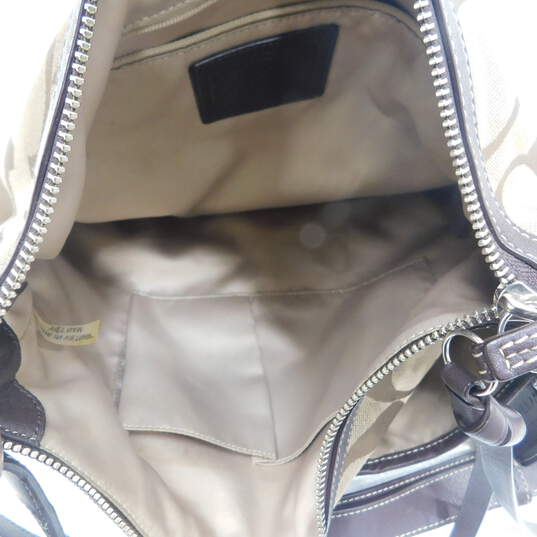 Coach Signature Fabric Brown Tan Khaki Tote Shoulder Bag image number 6