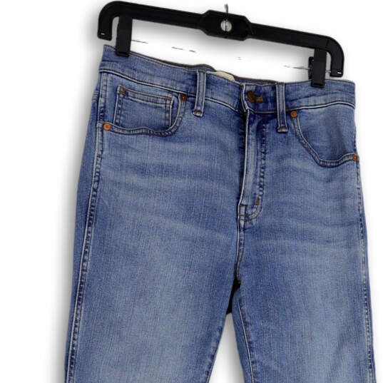 Womens Blue Medium Wash Pockets Stretch Denim Skinny Leg Jeans Size 27 Tall image number 3