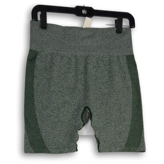 Womens Olive Flat Front Elastic Waist Pull-On Athletic Shorts Size Large image number 1