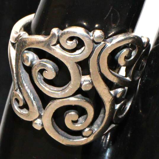 James Avery Sterling Silver Scroll Ring Size 8 - 6.18g image number 3
