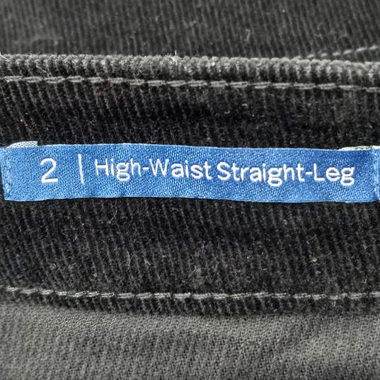 Talbots Women's Black High-Waist Straight-Leg Corduroy Pants Size 2 NWT image number 4