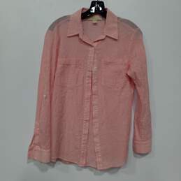 Michael Kors Pink Petite Stripe LS Button Up Shirt Women's Size S