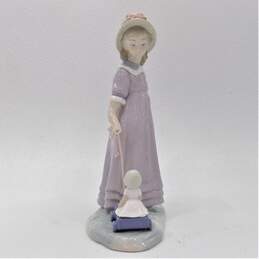 Vntg Lladro Retired Little Girl Pulling Doll In Wagon Porcelain Figurine alternative image