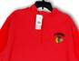 NWT Mens Red Long Sleeve 1/4 Zip Chicago Blackhawks T-Shirt Size XL image number 3