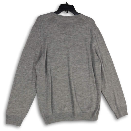 NWT Mens Gray Knitted Crew Neck Long Sleeve Pullover Sweater Size XL image number 2