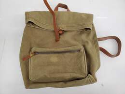 Madewell Green Canvas Foldover Backpack Olive Green