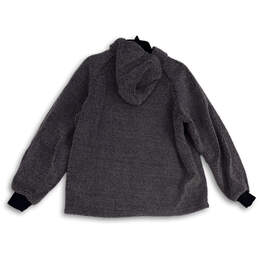 NWT Womens Gray Sherpa Long Sleeve Kangaroo Pocket Pullover Hoodie Size S alternative image
