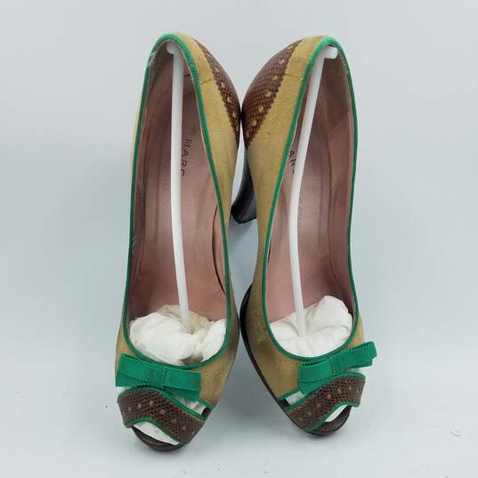 Marc Jacobs Peep Toe Heel Women's Sz.38 Green/Khaki image number 6