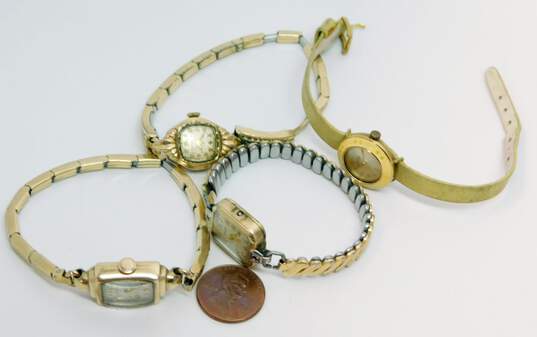 Vintage Ladies Gold Filled & Gold Tone Bulova Hamilton Gruen & Nivada Grenchen Watches 54.7g image number 8