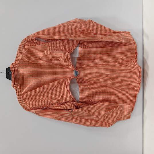Men's PFG Super Bonehead Orange Checkered Shirt Size S image number 3