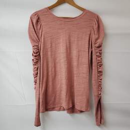 Free People Cotton Blend Blush Pullover LS Top Women's LG NWT