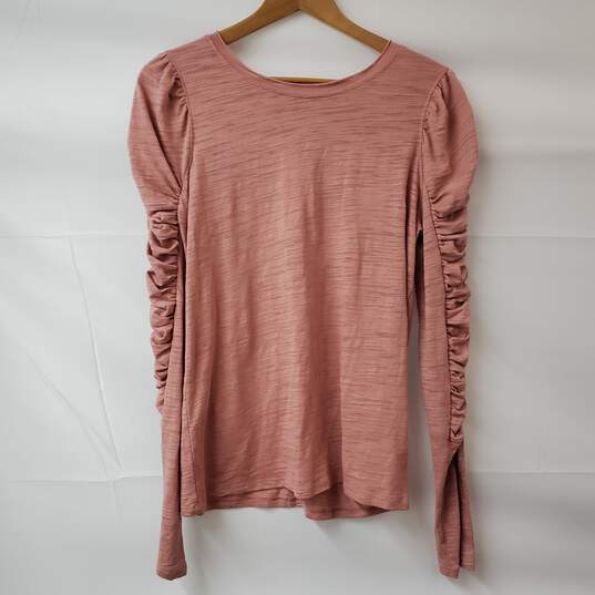 Free People Cotton Blend Blush Pullover LS Top Women's LG NWT image number 1