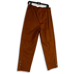 Womens Brown Pleated Slash Pocket Formal Straight Leg Dress Pants Size 6 alternative image