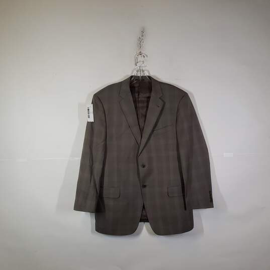Mens Wool Long Sleeve Notch Lapel Single Breasted Blazer Size 43R image number 1