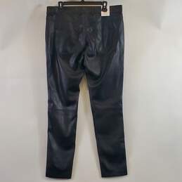 Zara Women Black Pleather Pants Sz 44 NWT alternative image