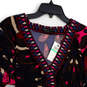 NWT Womens Multicolor Floral V-Neck 3/4 Sleeve Pullover Blouse Top Size L image number 3