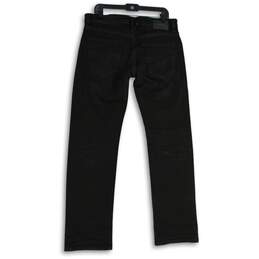 NWT Mens Black Denim Stretch Dark Wash Pockets Straight Leg Jeans Size 33W 32L alternative image