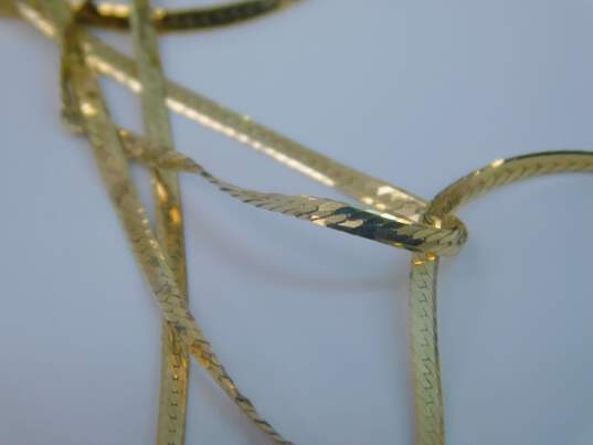 14K Yellow Gold Herringbone Chain Necklace for Repair 1.9g image number 4