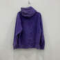Womens Purple Drawstring Pockets Long Sleeve Pullover Hoodie Size L image number 2