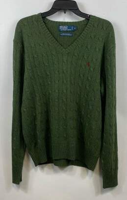 Polo Ralph Lauren Green V-Neck Sweater - Size Large