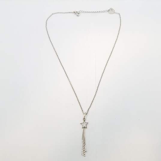 Brighton Silver Tone Crystal ( Wish Upon A Star ) Shooting Star Amulet 20 In Necklace 11.0g image number 6