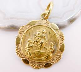 18K Yellow Gold Miraculous Medal Charm 1.7g