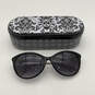 Womens Ferrara Black White Full-Rim Classic Cat-Eye Sunglasses With Case image number 1