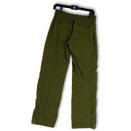 Womens Green Flat Front Drawstring Pockets Straight Leg Sweatpants Size 2 alternative image