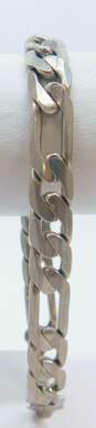 Artisan 925 Chunky Onyx Inlay Ring Figaro Chain Bracelet w/ Claddagh Fine Jewelry 57.5g image number 2