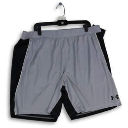 NWT Mens Gray Elastic Waist Flap Pockets Drawstring Athletic Shorts Sz 2XL