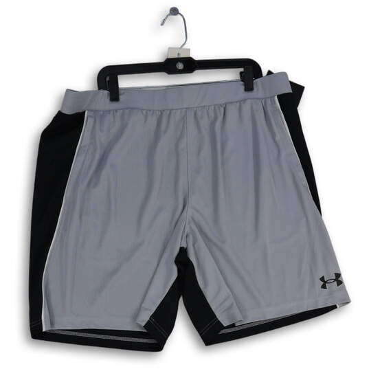 NWT Mens Gray Elastic Waist Flap Pockets Drawstring Athletic Shorts Sz 2XL image number 1