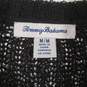 Womens Knitted V-Neck Short Sleeve Semi-Sheer Crochet Pullover Sweater Size M image number 4